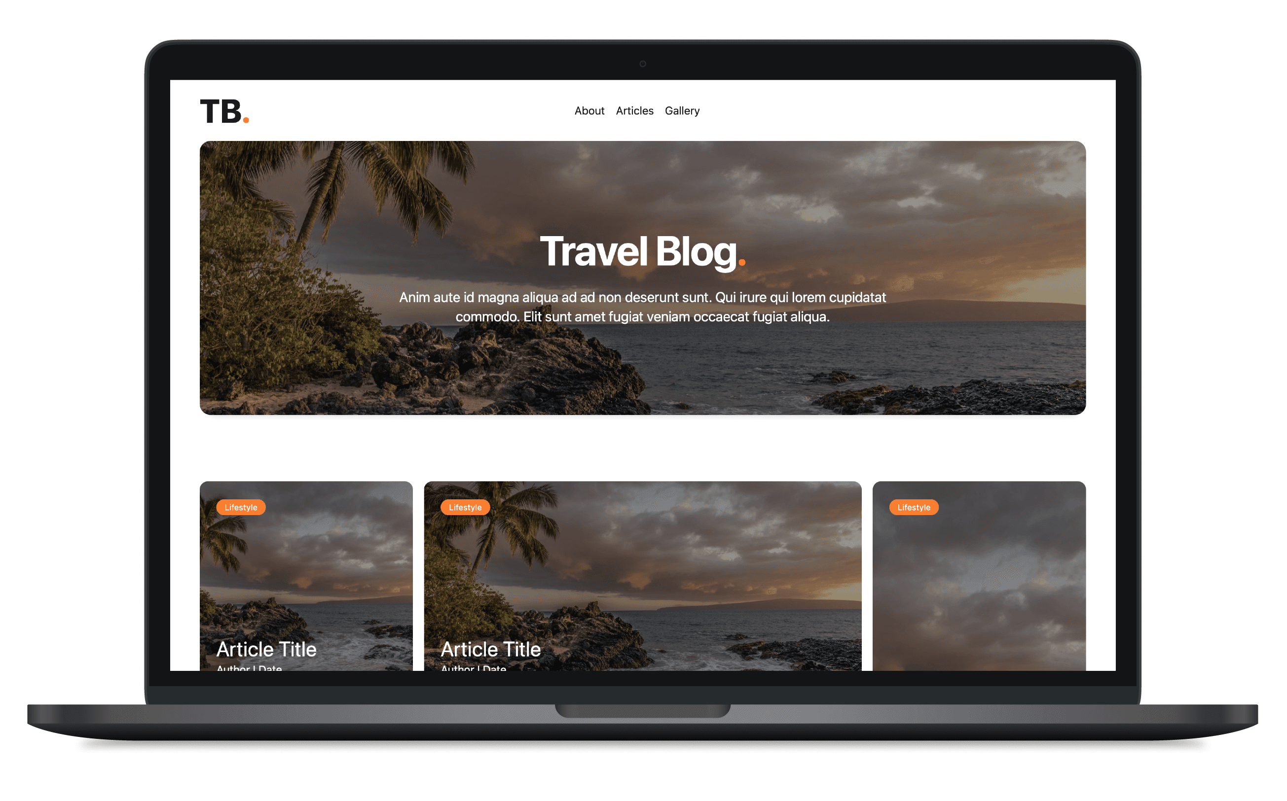 A full-width header image showcasing a beautiful travel destination, such as a tropical beach or a scenic mountain view.